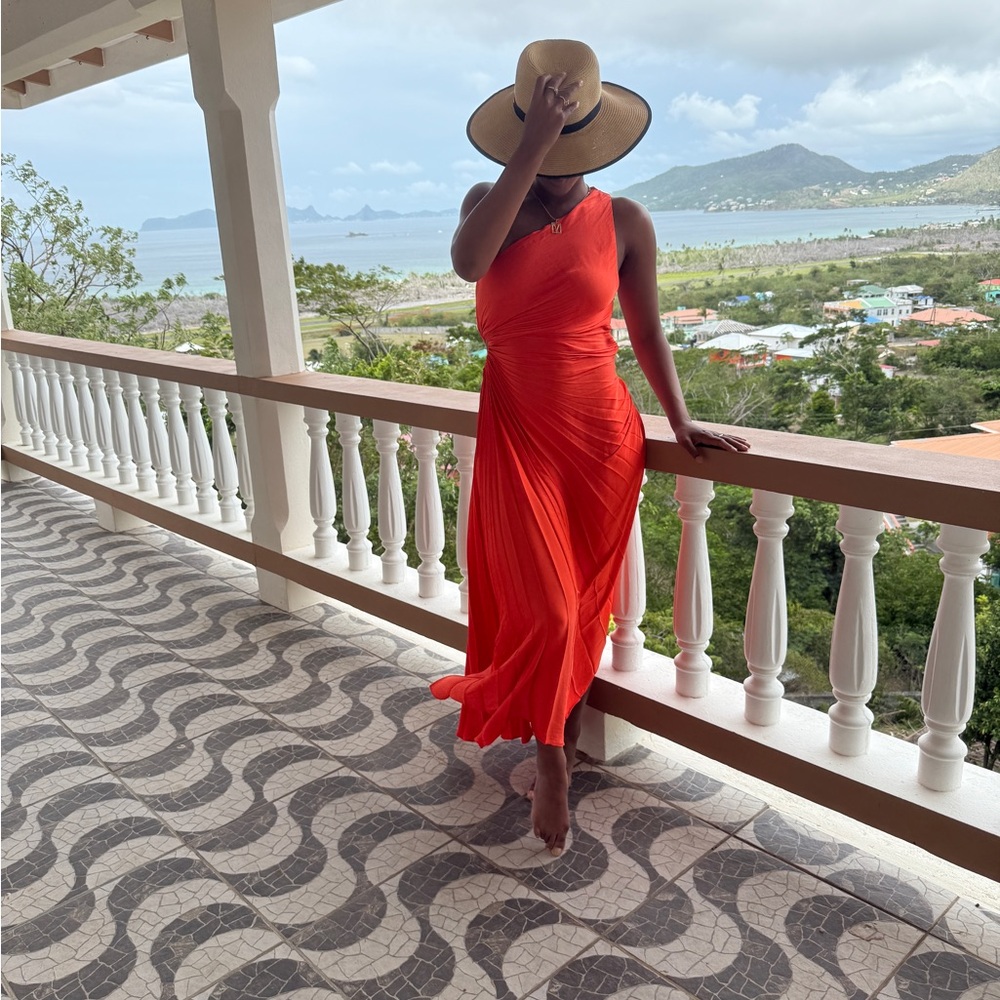 Orange house of Harlow Dress